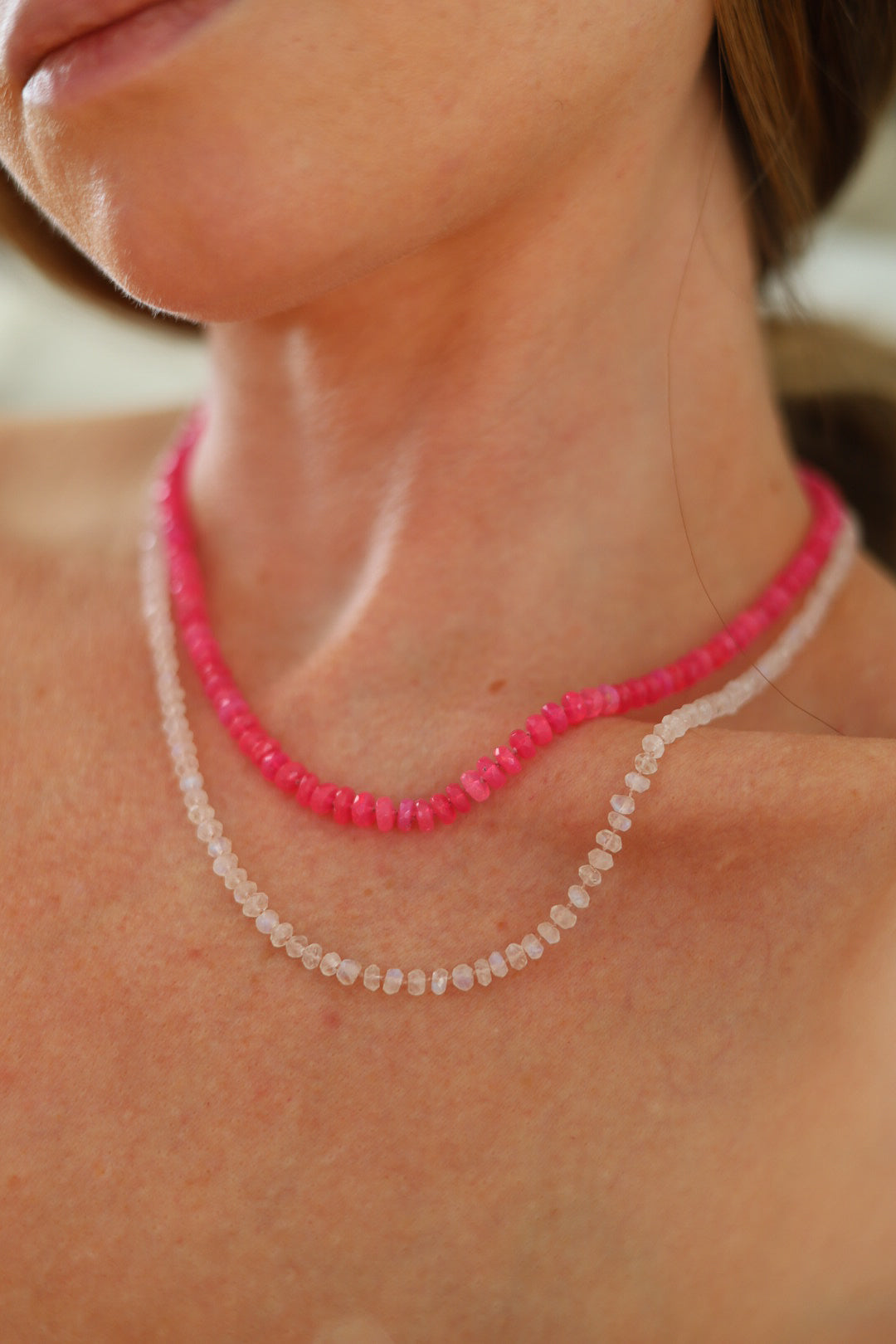 Hot Pink Opal Necklace